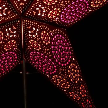 Rondo brown - Foldable glowing star, paper poinsettia with 5 points, 60 cm